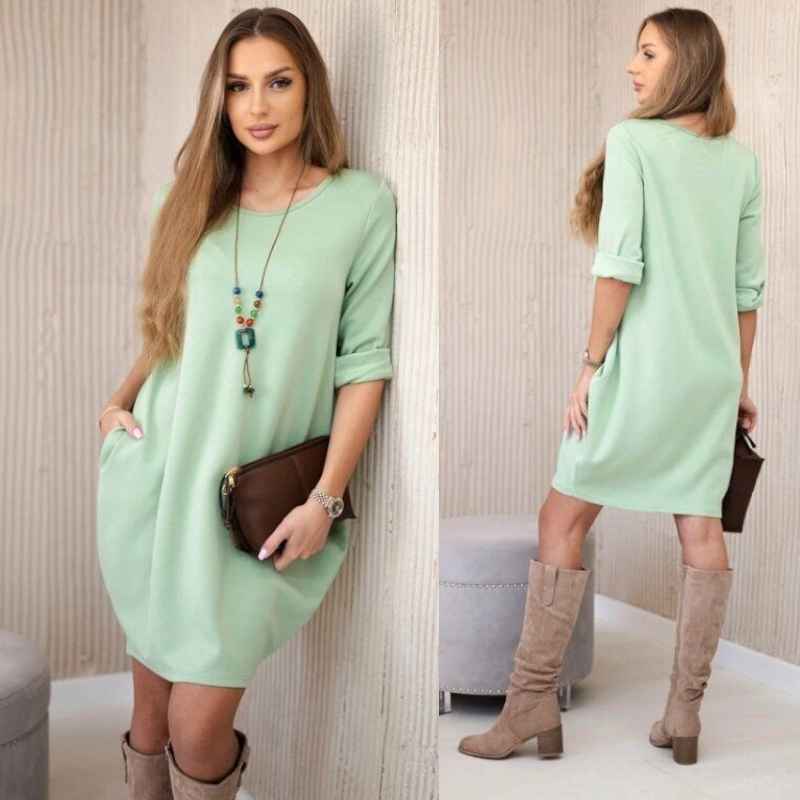 PEGGY - šaty s přívěskem - pistácie, sedne do L