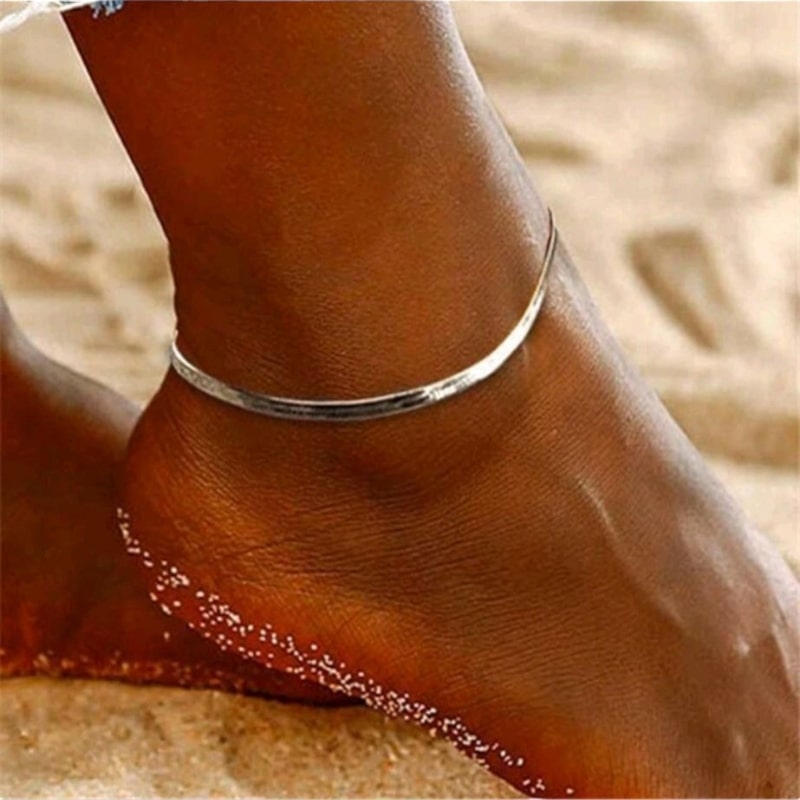 ALESSIA - řetízek na nohu z chirurgické oceli - stříbrný