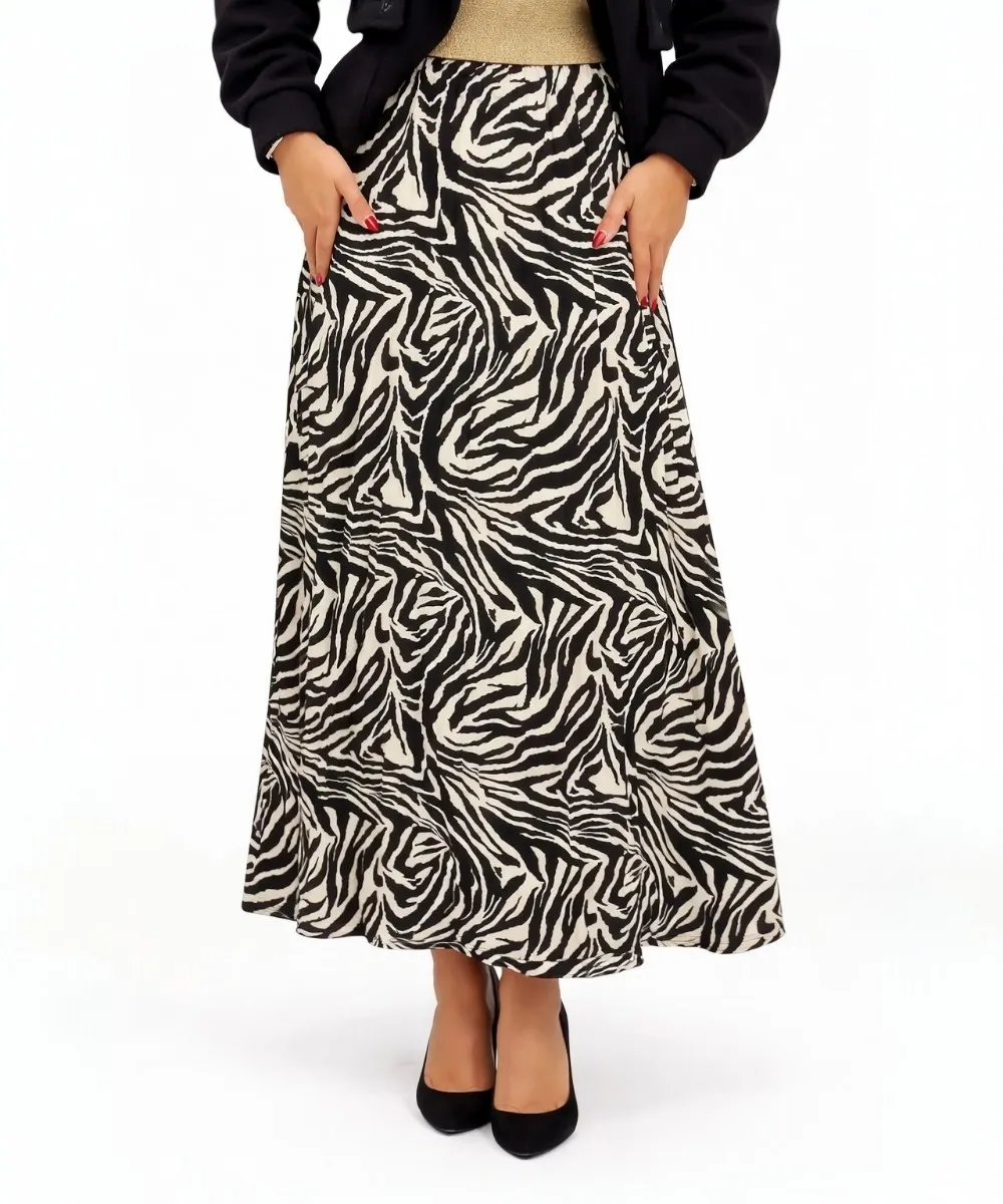 KAYA - dlouhá sukně zebra, velikost sedne od S do XL 