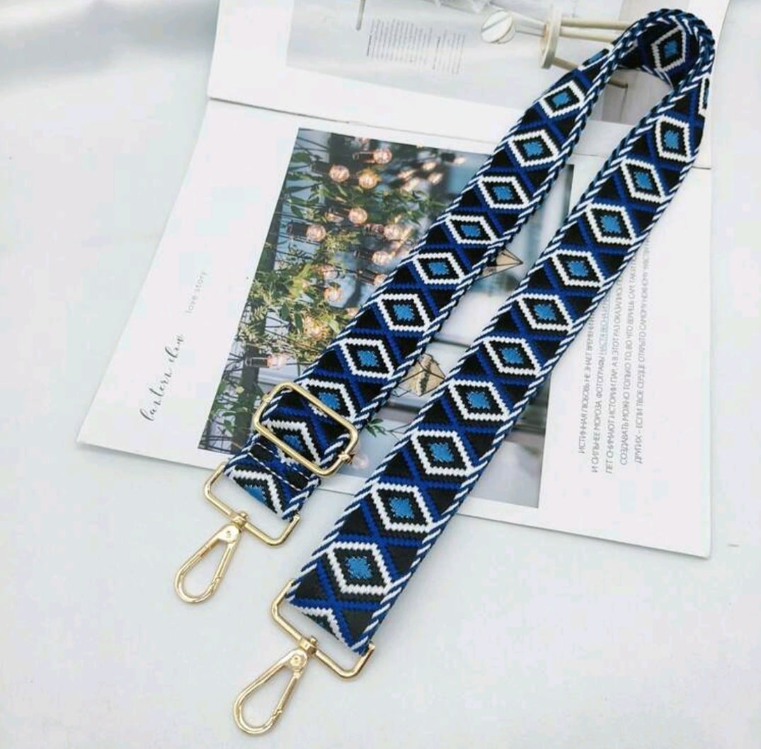 Popruh na kabelku DUO - modrá