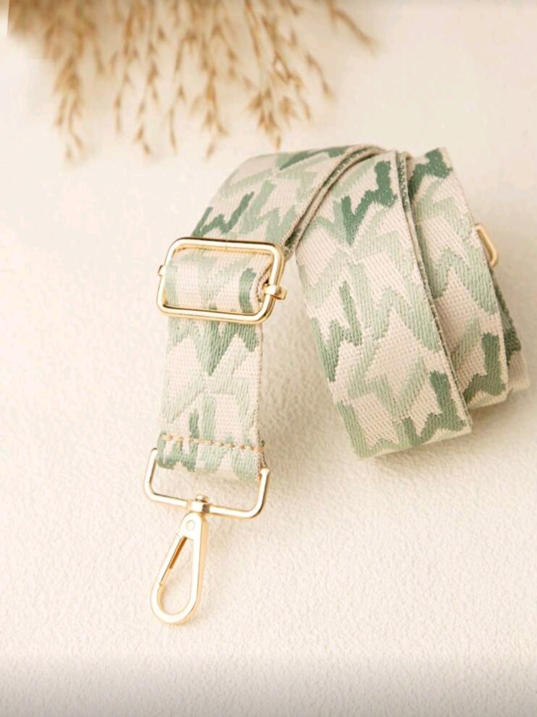 Popruh na kabelku/ledvinu ZIGZAG - zelená