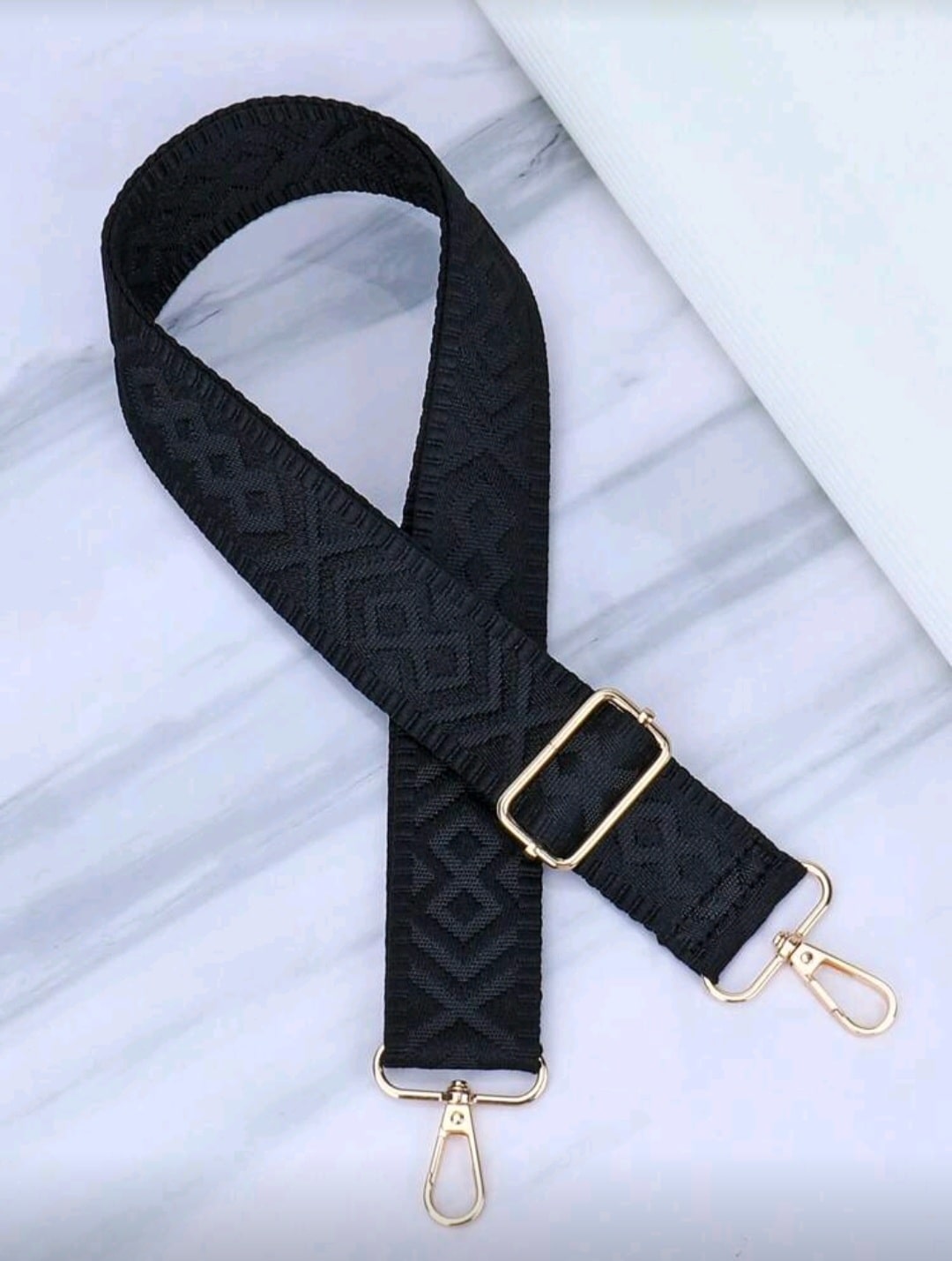 Popruh na kabelku/ledvinu ELEGANT BLACK