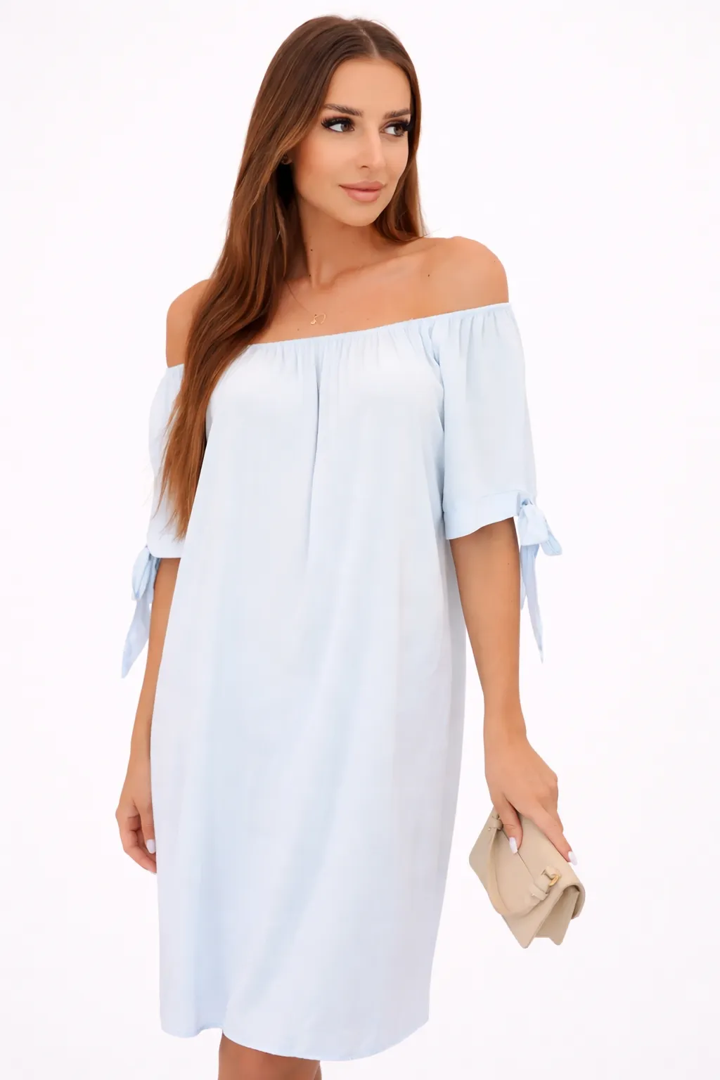 VIOLA - viskózové šaty - pomněnková, velikost sedne od S do L