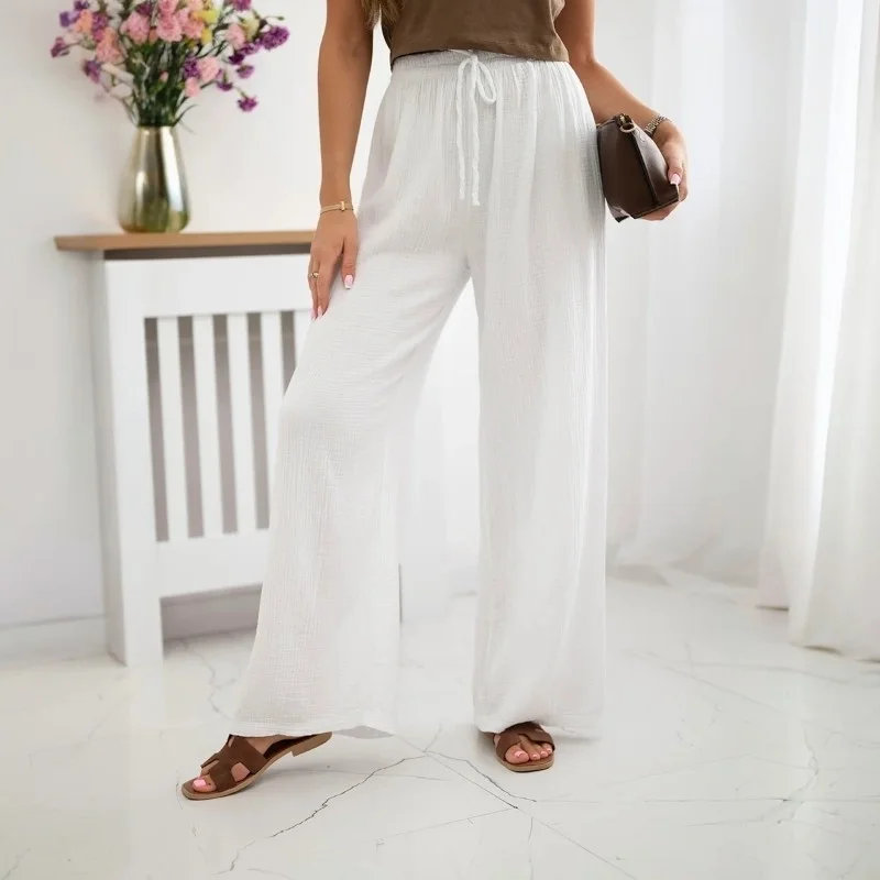 SAMBA - mušelínové kalhoty - kokosová, velikost sedne od S do L