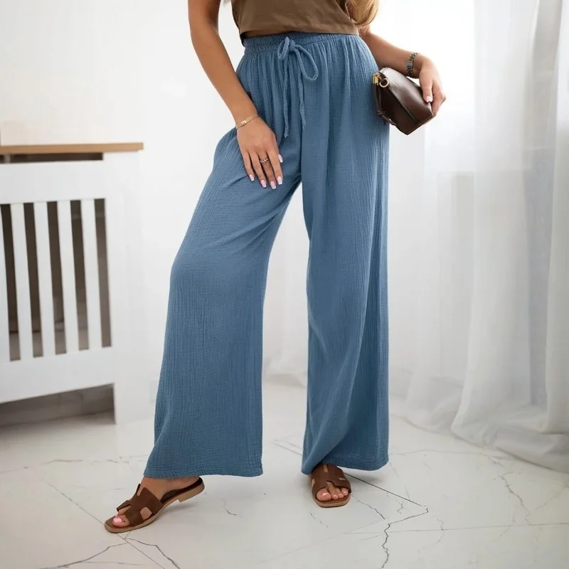 SAMBA - mušelínové kalhoty - ledová borůvka, velikost sedne od S do L