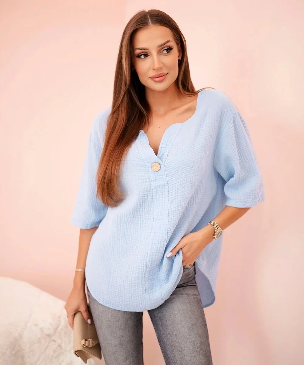 COSTA - mušelínová košile - nebeská, sedne od S do XL