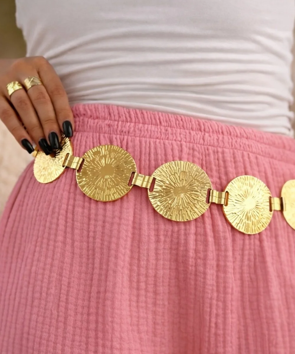 LOREA - šperkový pásek - zlatá, velikost 68-110 cm