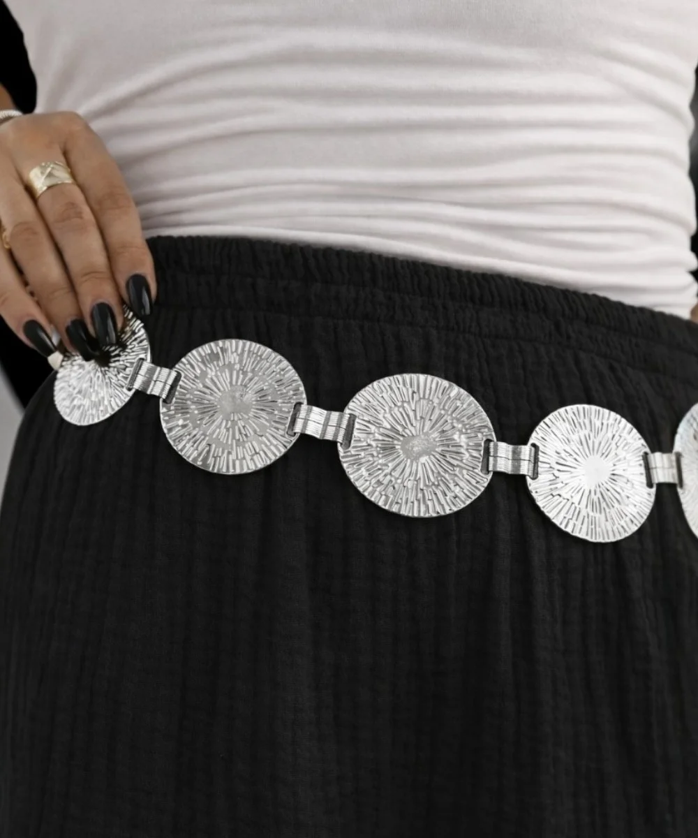 LOREA - šperkový pásek - stříbrná, velikost 68-110 cm