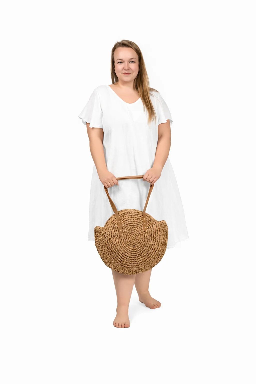 MAYA - mušelínové šaty PLUS SIZE - bílá, sedne do 52