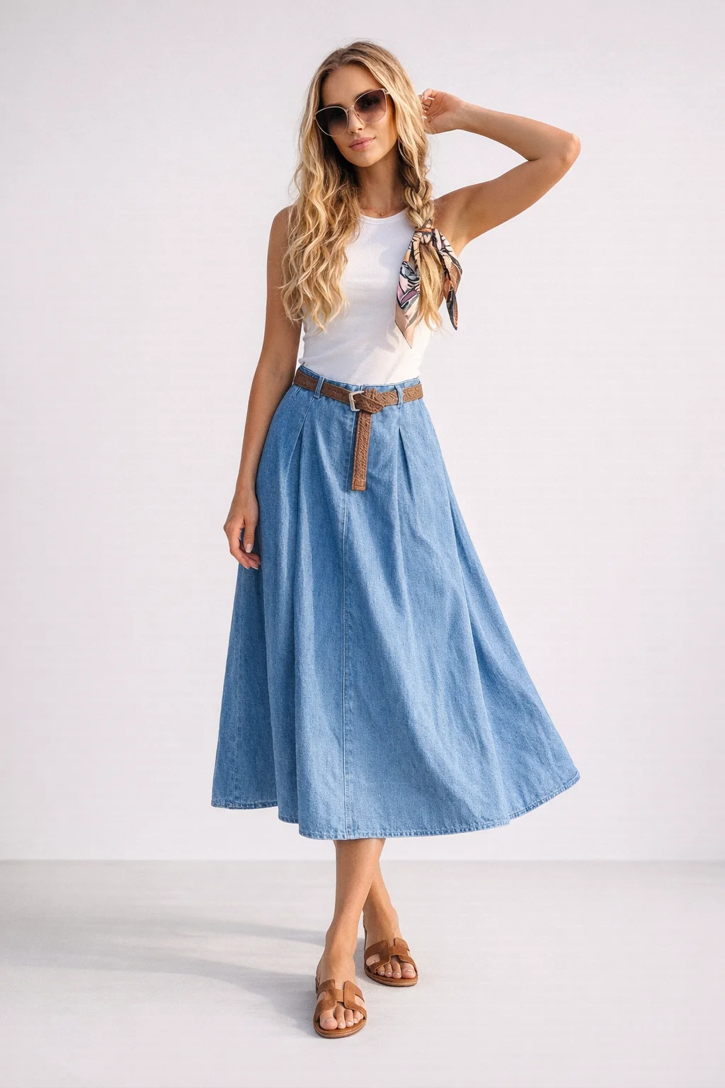 PERFEKTO light - denimová sukně - velikost sedne od S do XL