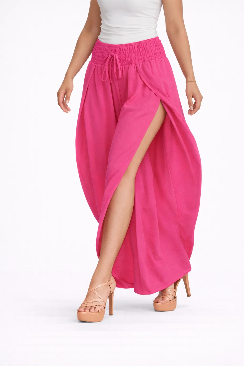 TEFITY - letní kalhoty - pitahaya, velikost sedne od S do XL