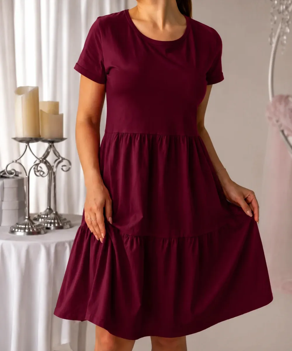 Šaty Julie - burgundy, velikost sedne od S do XL