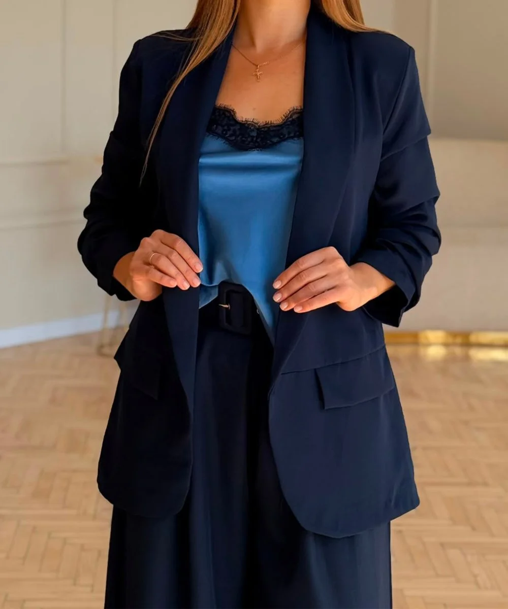 ESTELA - dámské sako - tmavě modrá, sedne od S do L