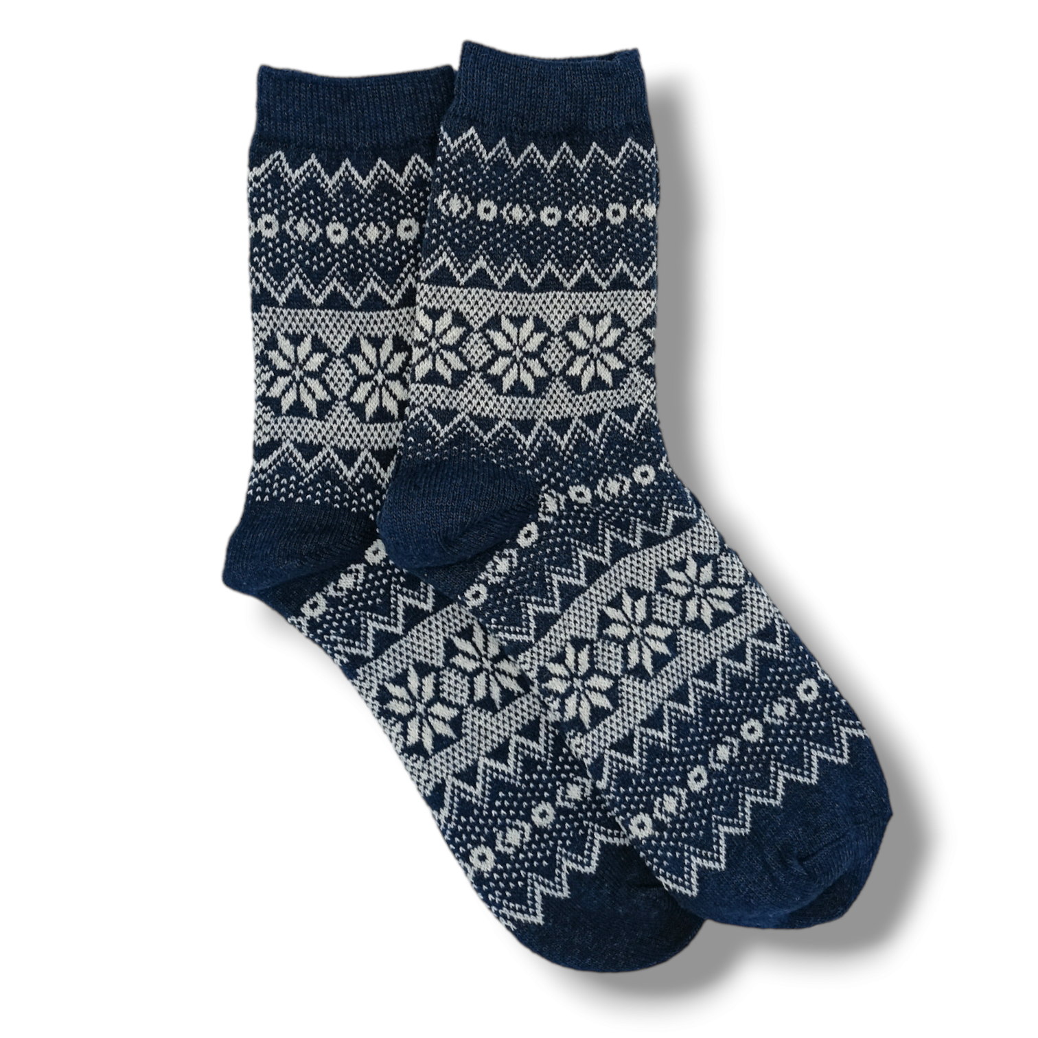 Klid a nohy v teple - pánské ponožky - NORSKÝ VZOR - modrá