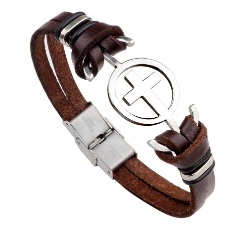 Náramek Tim Hnědá chirurgická ocel