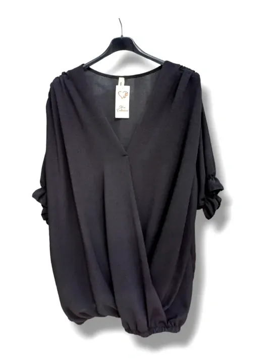 PLUS SIZE černá halenka 5XL/6XL