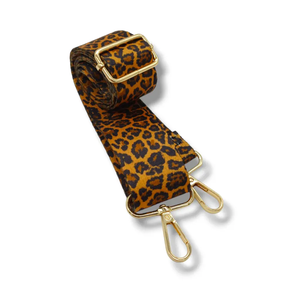 Leopardí popruh se zlatými sponami - popruh na ledvinku/kabelku