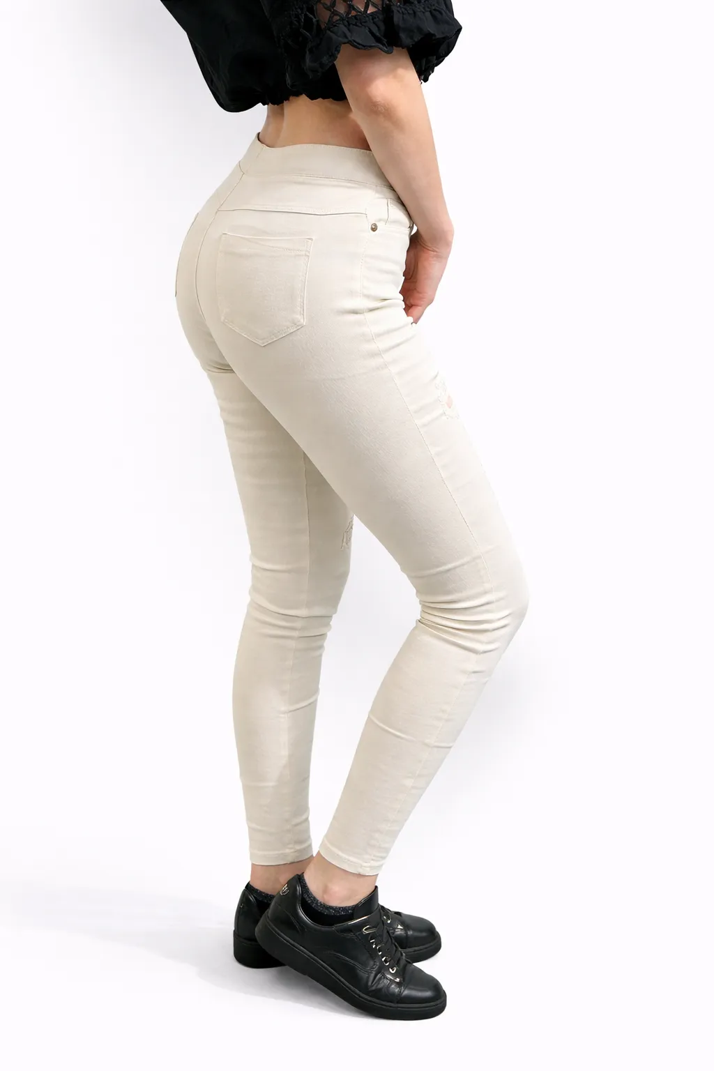 KLAUDIE - trhané džegíny - žlutá, velikost S/M