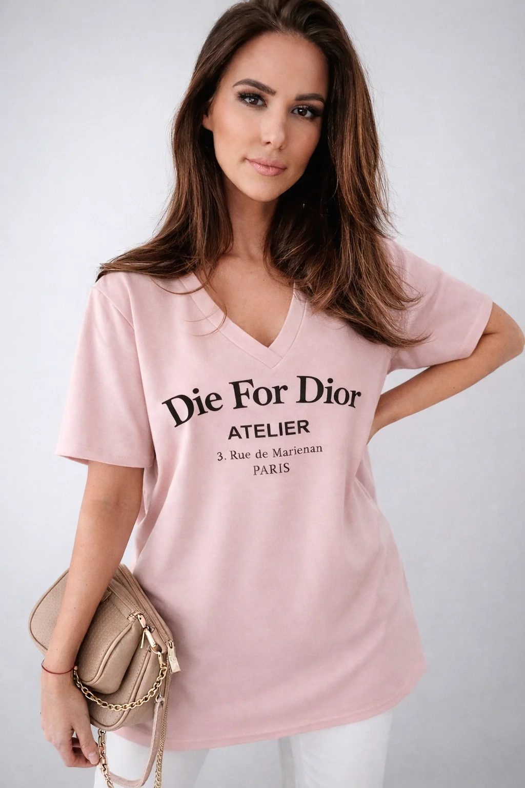 DIE FOR DIOR tričko - růžová, sedne od velikosti S do XXL