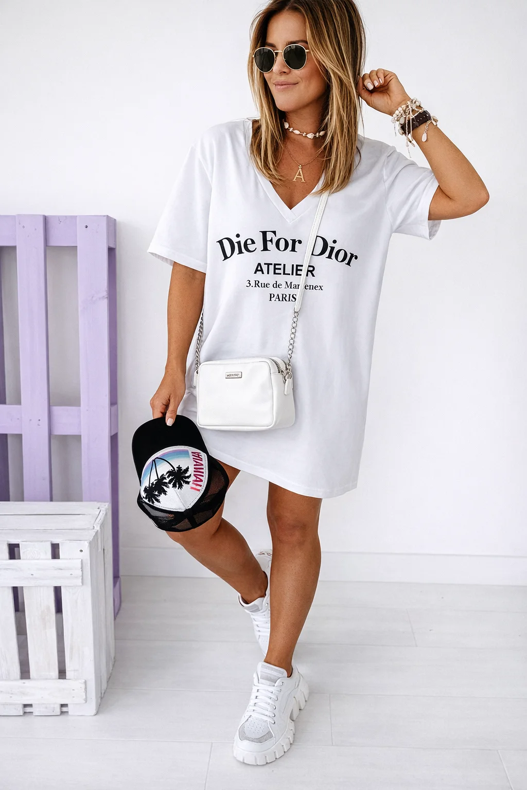 DIE FOR DIOR tričko - bílá, sedne od velikosti S do XXL