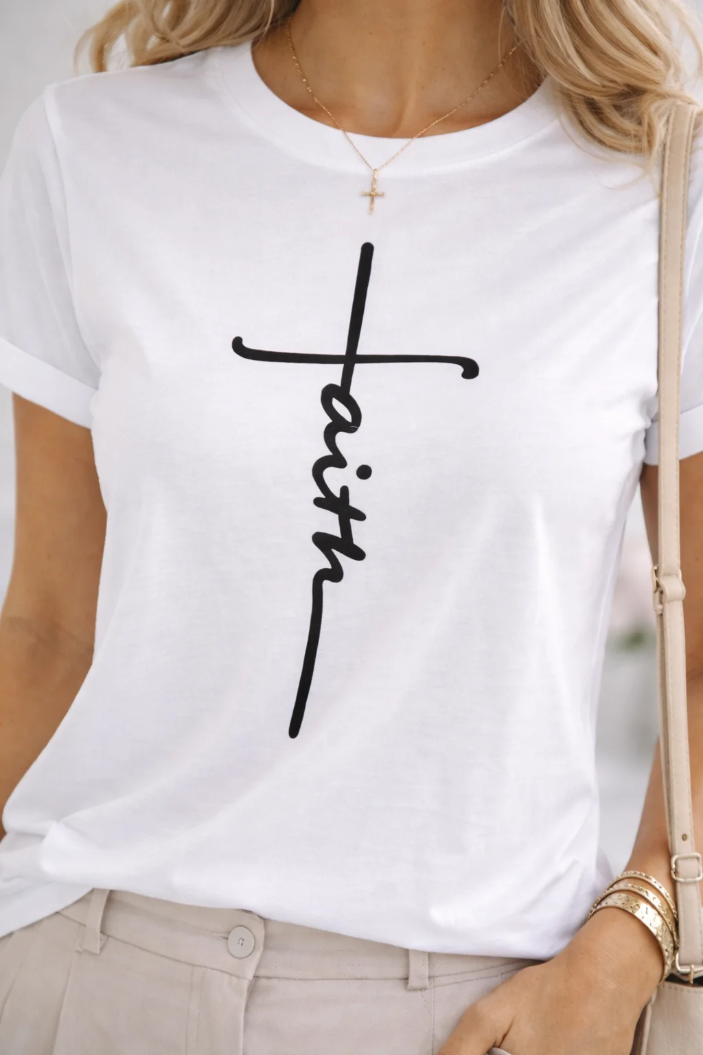 FAITH tričko - bílá, sedne od velikosti XS do L