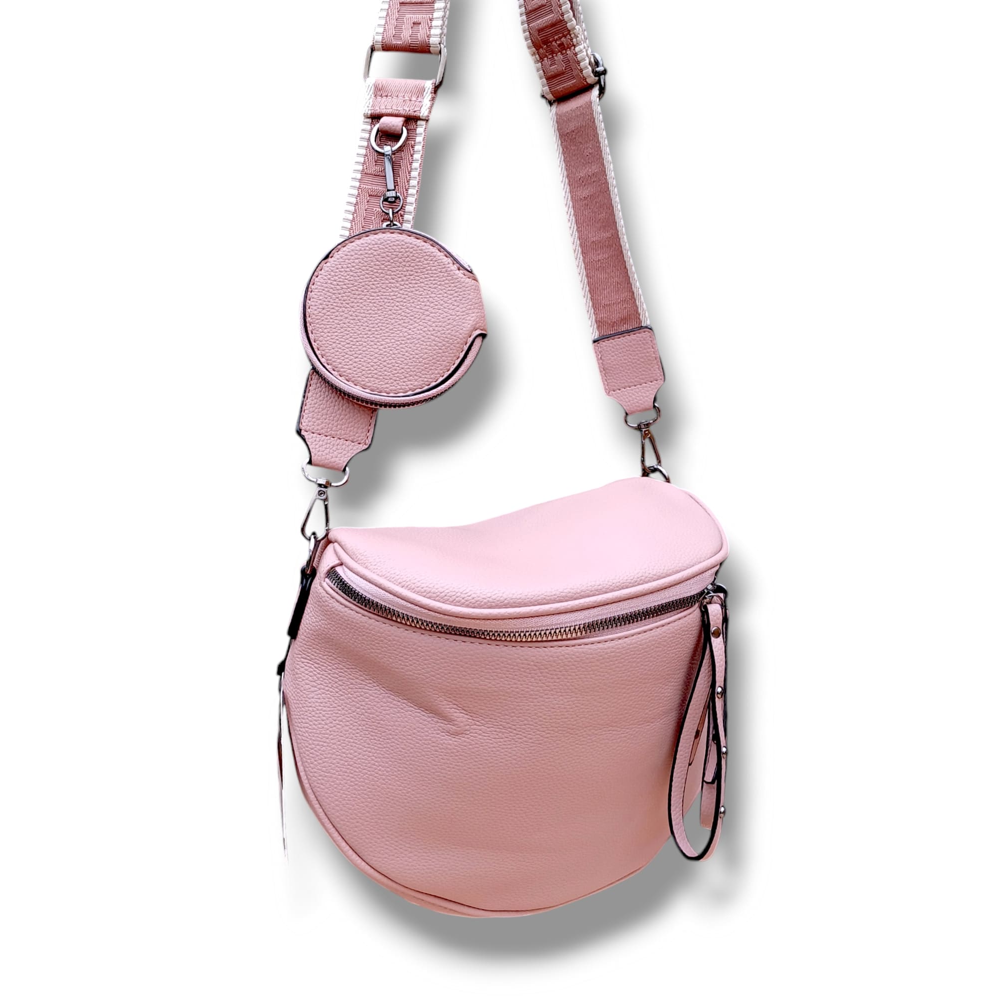 Evelyn - crossbody ledvina s odepínací kapsičkou - pink