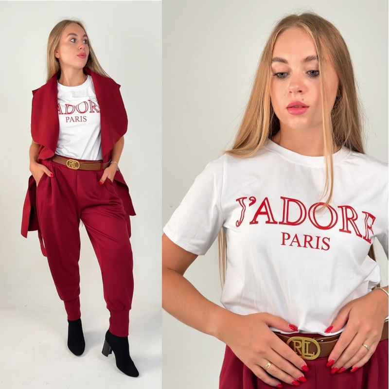 Tričko JADORE PARIS - bílá, sedne do velikosti L