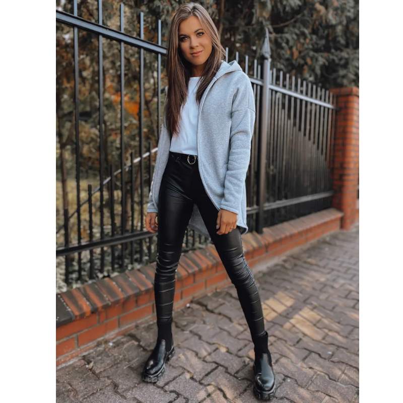 AMELIA - mikinový kardigan - šedá, sedne do XL