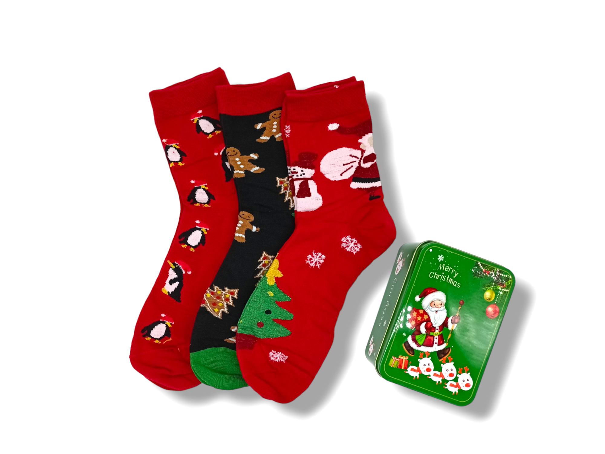 Pánské vánoční ponožky v plechové krabičce - Santa 43-46