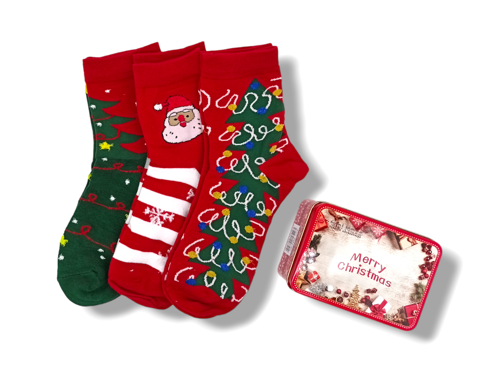 Dámské vánoční ponožky v plechové krabičce - Merry Christmas 35-38