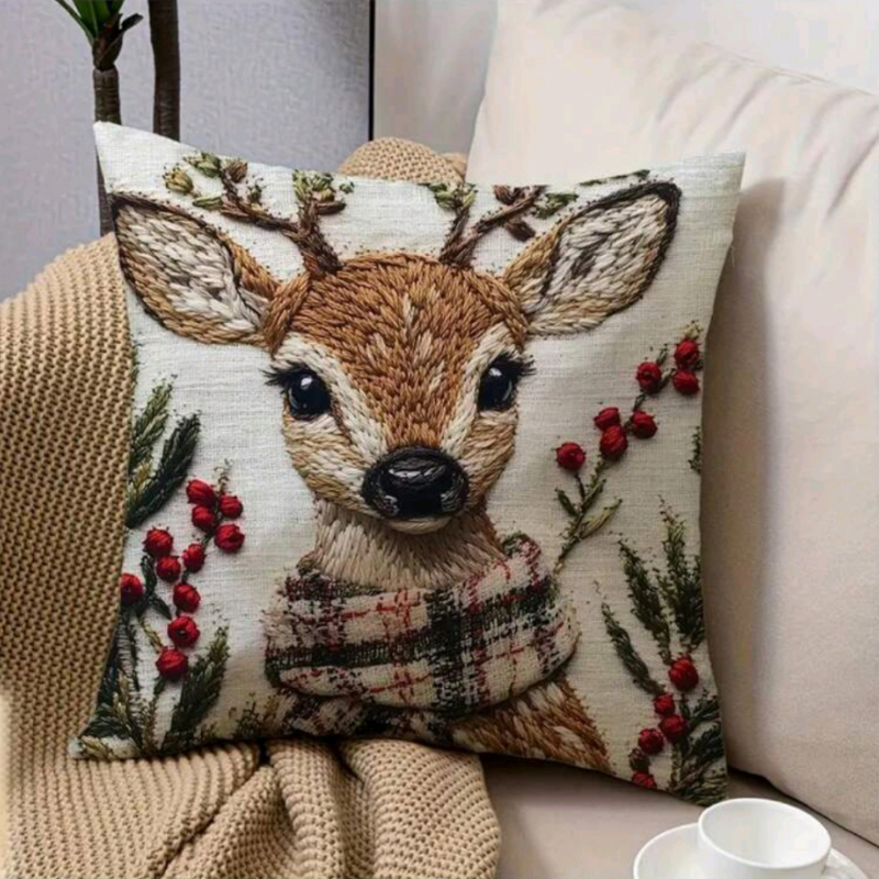 Vánoční povlak na polštář - BAMBI