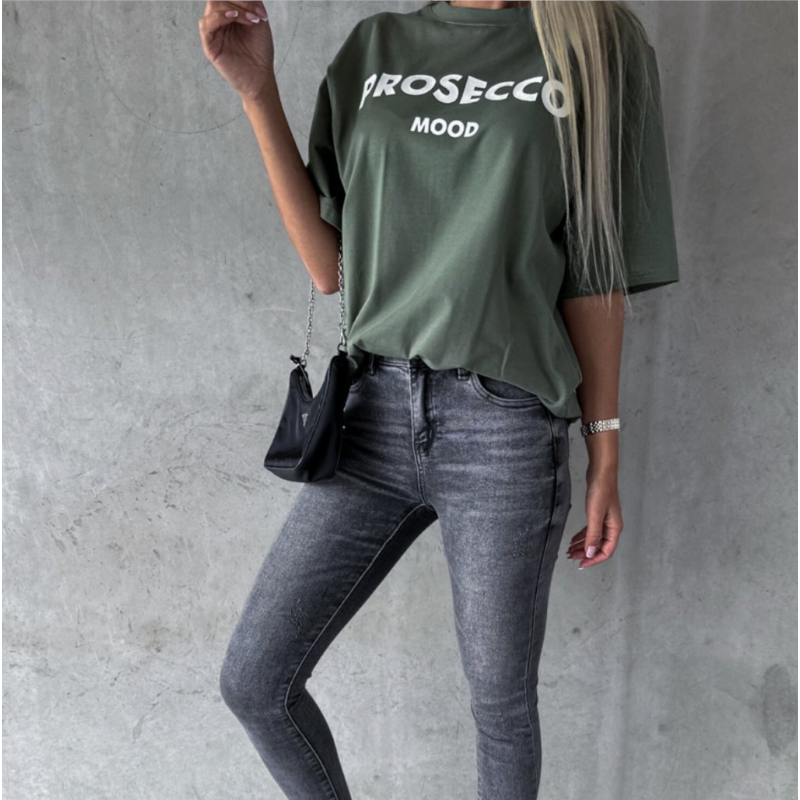 Tričko PROSECCO MOOD - khaki, velikost sedne L