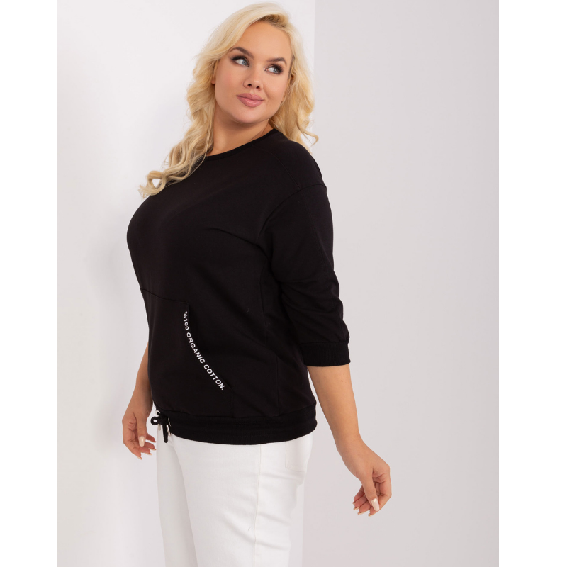 MONA - PLUS SIZE mikinové tričko - černá, velikost sedne do 46