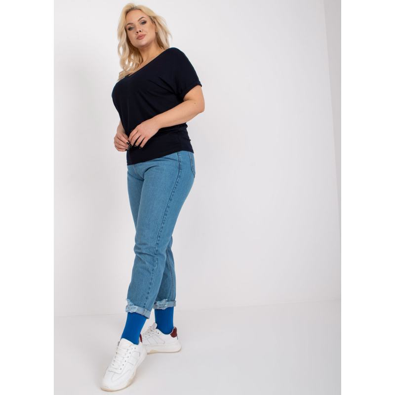 ALENA - PLUS SIZE tričko - tmavě modrá, velikost sedne do 44
