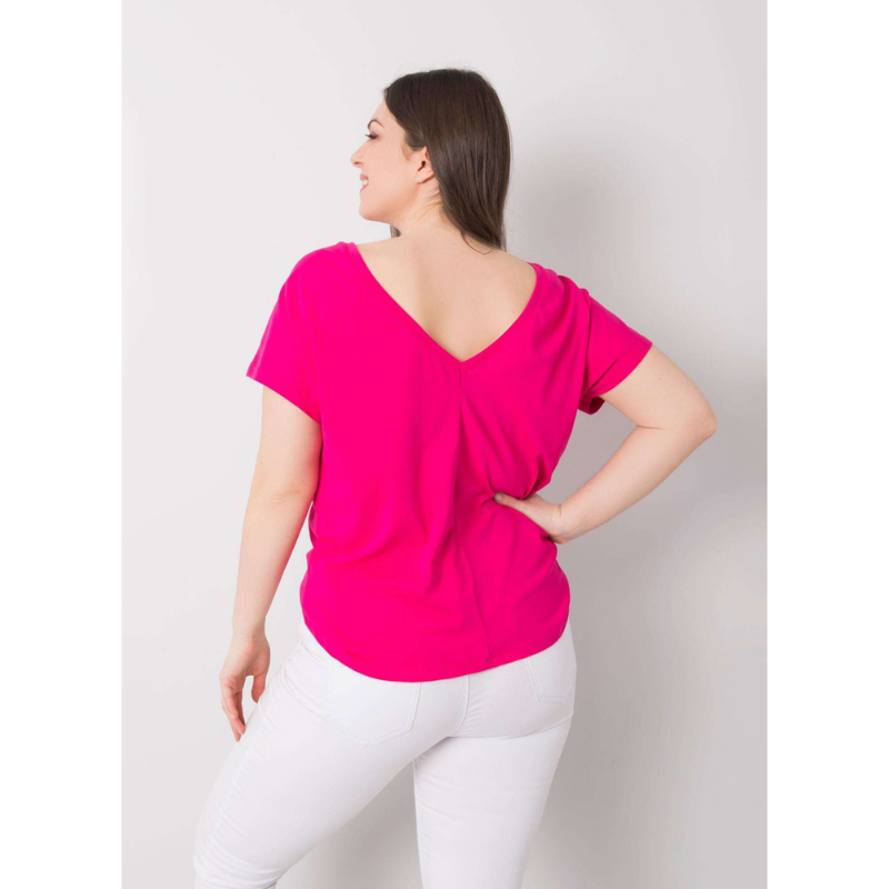 BEVERLY - PLUS SIZE tričko - fuchsiová, velikost 2XL, sedne do 44
