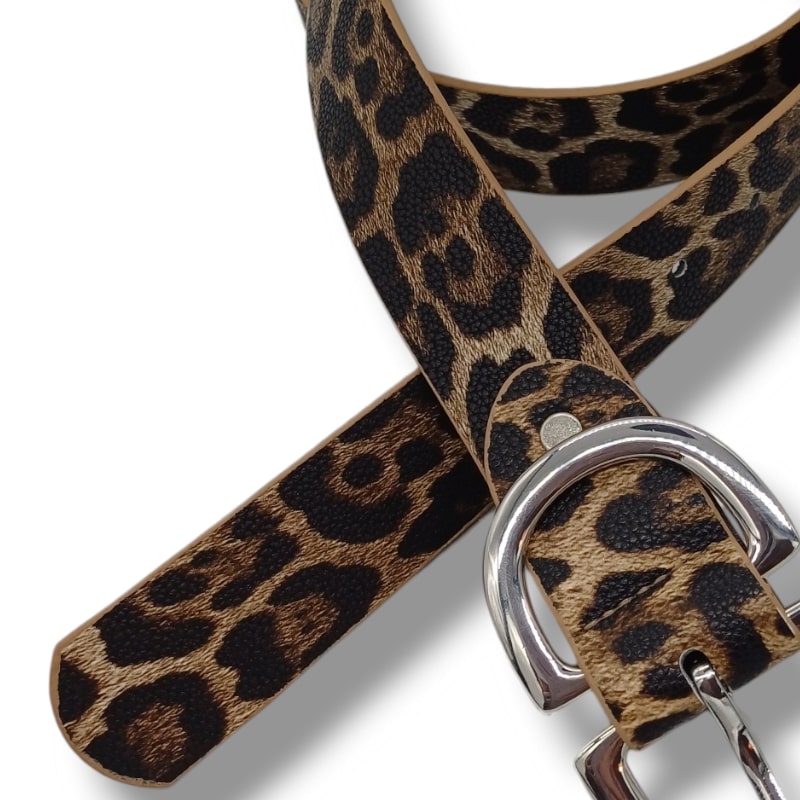 LEA  pásek s leopardím potiskem, délka 100 cm