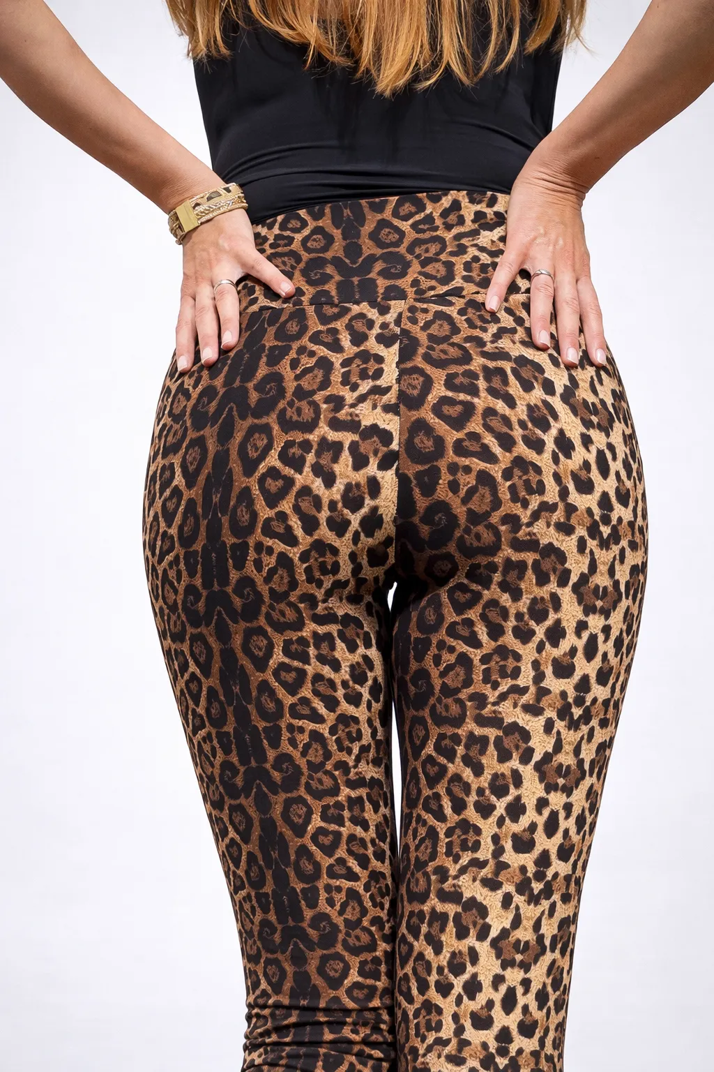 LARA - legíny s leopardím potiskem, velikost S/M