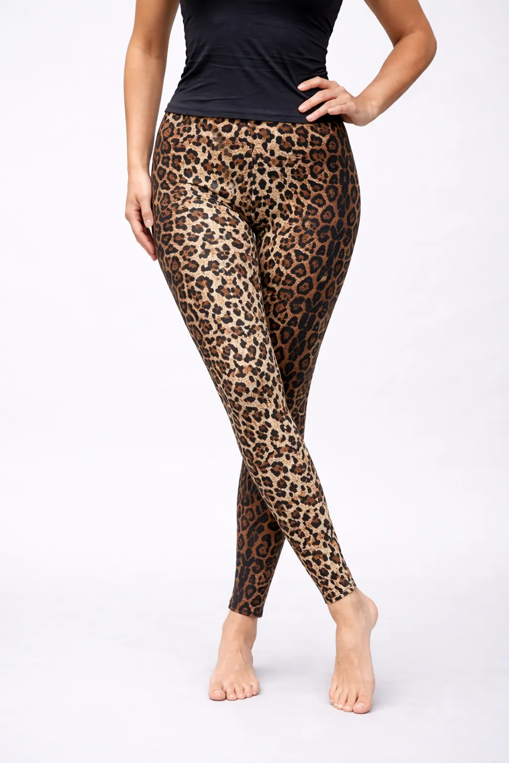 ANGELINA - legíny s leopardím potiskem PUSH UP efekt, velikost S/M