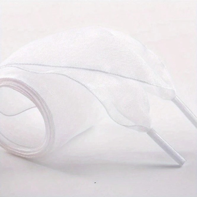 CHIFFON LACES – bílé šifonové tkaničky do bot - 120 cm