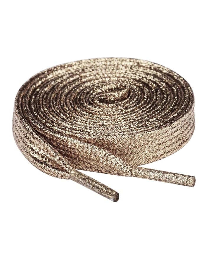 GLITTER LACES - třpytivé tkaničky - zlatá, 120 cm