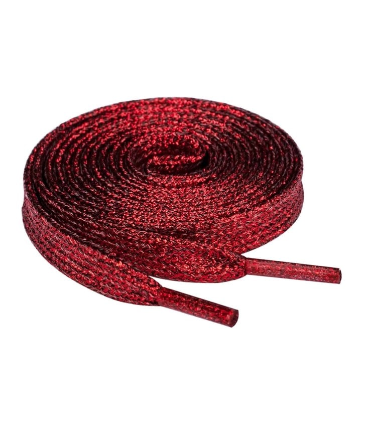 GLITTER LACES - třpytivé tkaničky - vínová, 120 cm