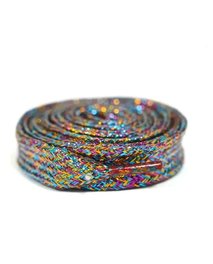 GLITTER LACES - třpytivé tkaničky - barevné, 120 cm