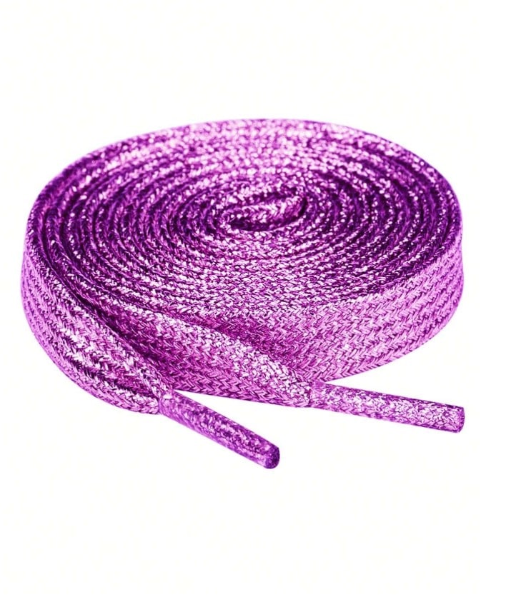 GLITTER LACES - třpytivé tkaničky - fialové, 120 cm