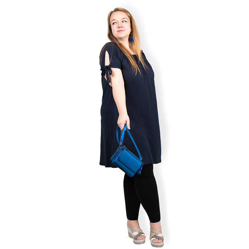 PLUS SIZE šaty Carmen - tmavě modrá, sednou do velikosti 50
