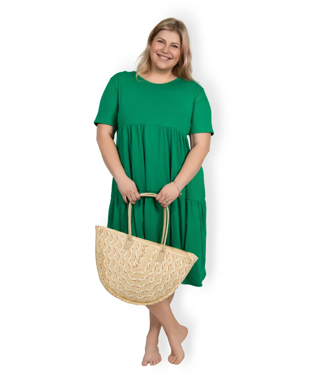BRIANNA - PLUS SIZE šaty - zelená, sedne do velikosti 50