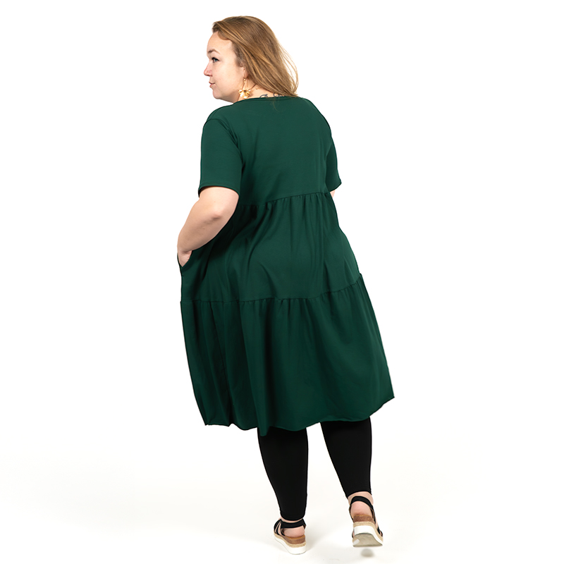 BRIANNA - PLUS SIZE šaty - smaragdová, sedne do velikosti 50