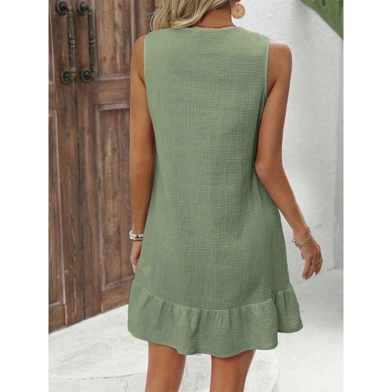 LORETTA - mušelínové šaty na ramínka - khaki, sedne do velikosti XL