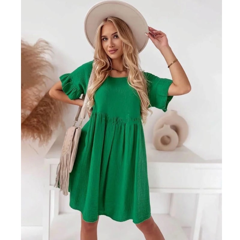 PALOMA - mušelínové šaty - zelená, sedne do velikosti XL