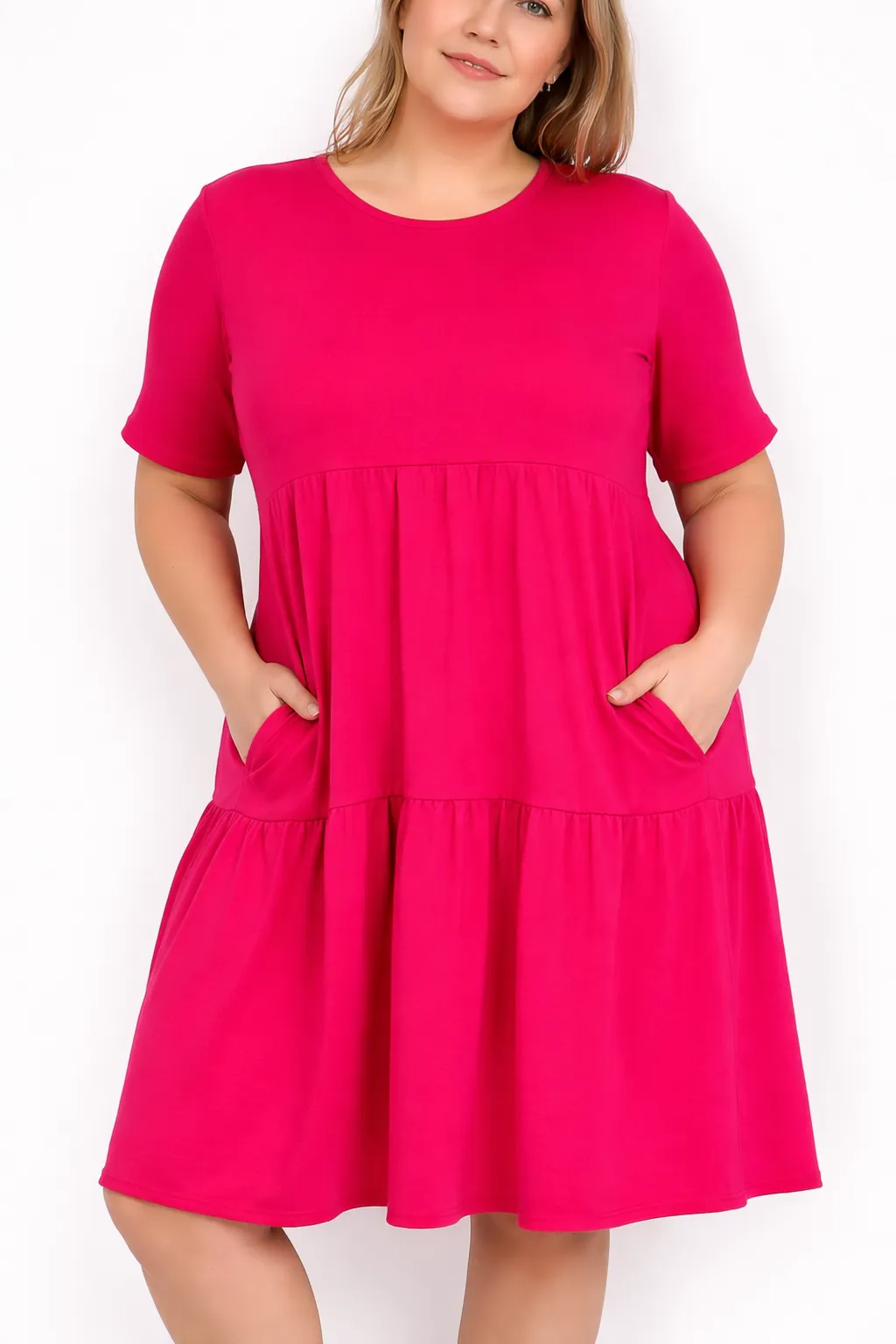 BRIANNA - PLUS SIZE šaty - růžová, sedne do velikosti 50