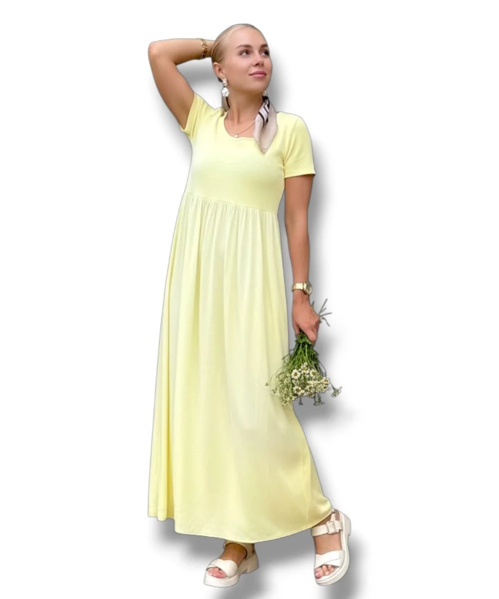 VIVIANA - dlouhé šaty - žlutá, velikost S-XL